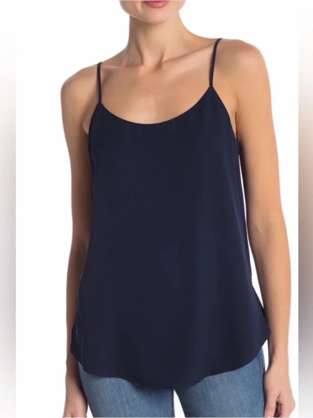 Theory Classic Cami Blouse in Light Modern Silk (Navy)